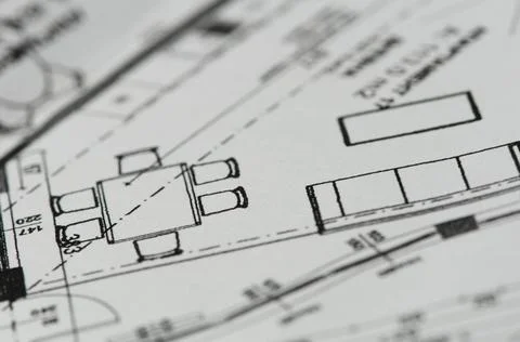 Vector blueprint Vector blueprint. Architect house plan ,model released, S... Fotos de archivo