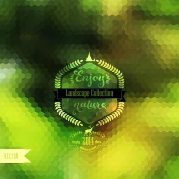 Vector blure background. retro label design. backdrop with hipster badge.  re Ilustração Stock