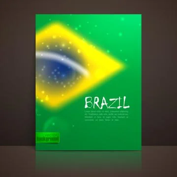 Vector blurred background with sparkles in brazil flag concept for design and Stock Illustration