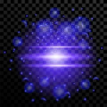 Vector Blurred Blue Fire on Dark Background. Cartoon Flames. Bonfire Burst. Hot Stock Illustration