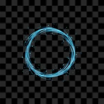 Vector Blurred Blue Fire on Dark Background. Cartoon Flames. Bonfire Burst. Hot Stock Illustration