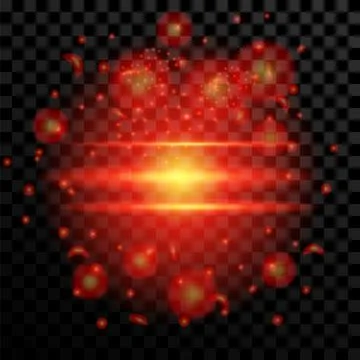 Vector Blurred Fire on Dark Background. Cartoon Flames. Bonfire Burst. Hot Red Illustrazione stock