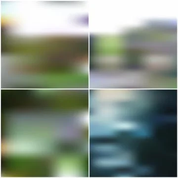 Vector blurred natural backgrounds set, vector illustration Ilustración de archivo