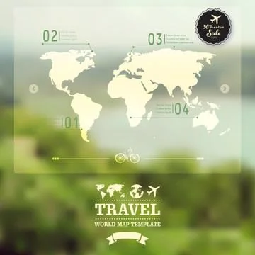 Vector blurred natural landscape.  map on blurry background. identity. travel Stock Illustration