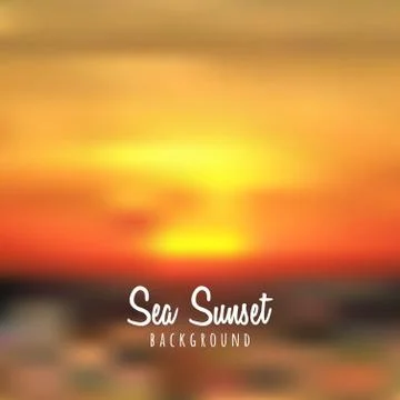 Vector blurred sea sunset background. Stock Illustration