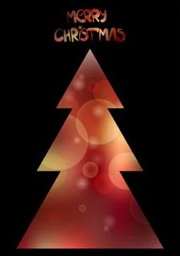 Vector blurred sparkling christmas tree on black background Stock Illustration