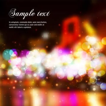 Vector Blurry Lights. Broadway background. 스톡 일러스트