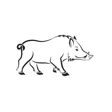 Vector of boar design on white background. Wild Animals. Easy editable layere Stock Illustration