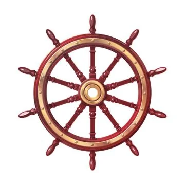 Vector boat handwheel, ship wheel helm Illustrazione stock