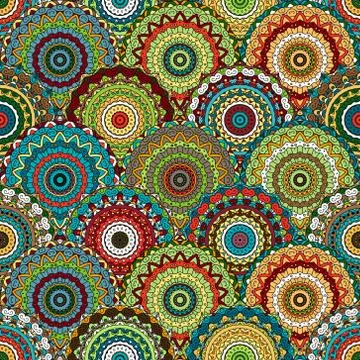 Vector boho chic flower seamless pattern. Elegant floral background for Stock Illustration