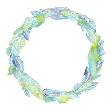 Vector Boho Feather Frame Stock Illustration