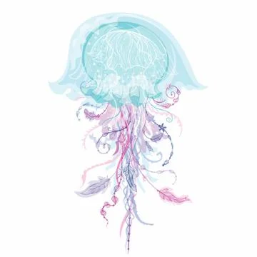 Vector Boho Jellyfish Stock Illustration