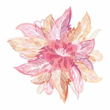 Vector boho style shape made of feathers Stock Illustration