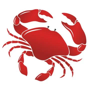 Vector boiled red crab, shellfish Stock Illustration