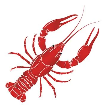 Vector boiled red crayfish, crawfish Stock Illustration