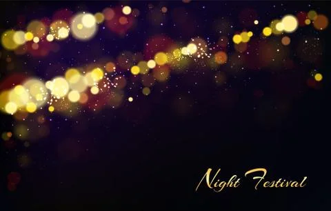 Vector bokeh effect, background for night festival 스톡 일러스트
