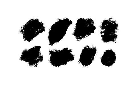 Vector bold shapes, collection of brush strokes. Stock Illustration