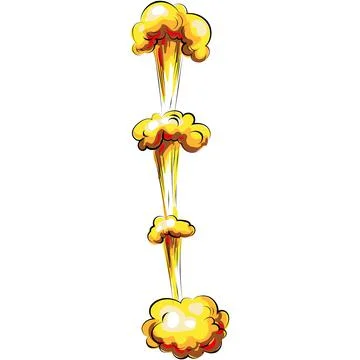 Vector bomb blast with fire and smoke explosion effect Illustrazione stock