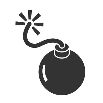 Vector bomb symbol. Flat icon for design 스톡 일러스트