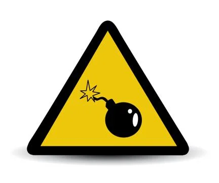 Vector bomb warning sign Stock Illustration
