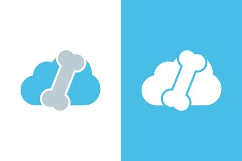 Vector bone and cloud logo combination. Unique orthopedic logotype design Stock Illustration