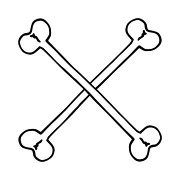 Vector  of a bone. Concept of bone cross is a danger. Hand drawn bones. Symbo Stock-Illustration