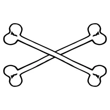 Vector  of a bone. Concept of bone cross is a danger. Hand drawn bones. Symbo Stock Illustration
