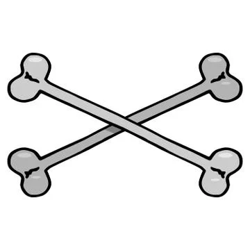 Vector  of a bone. Concept of bone cross is a danger. Hand drawn bones. Symbo Stock Illustration
