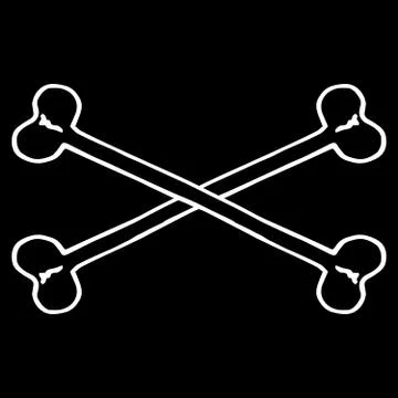 Vector  of a bone. Concept of bone cross is a danger. Hand drawn bones. Symbo Stock Illustration