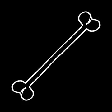 Vector  of a bone. Concept of bone cross is a danger. Hand drawn bones. Symbo Stock Illustration