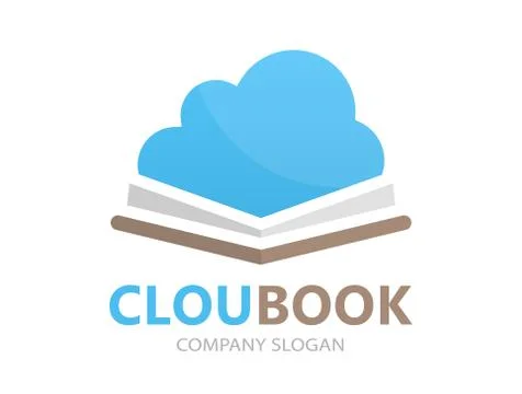 Vector book and cloud logo concept Stock Illustration