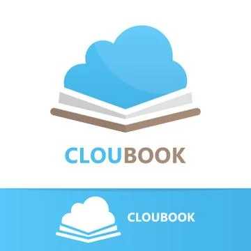 Vector book and cloud logo concept Stock Illustration