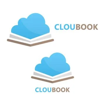 Vector book and cloud logo concept Stock Illustration