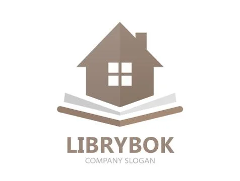 Vector book and house logo concept Stock Illustration