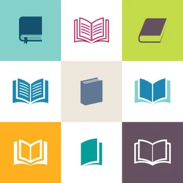 Vector book icons collection Stock Illustration