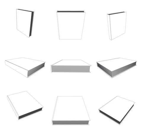 Vector book mockup with blank cover, template illustration 스톡 일러스트