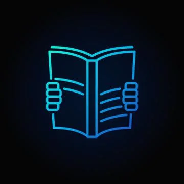 Vector book read blue icon Stock Illustration