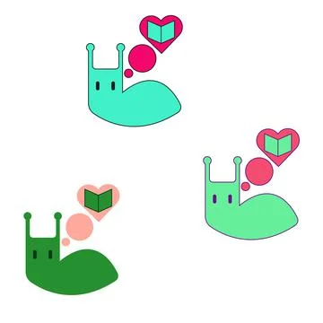 Vector bookworm logo. love of reading and books. a bright illustration for bo Stock Illustration