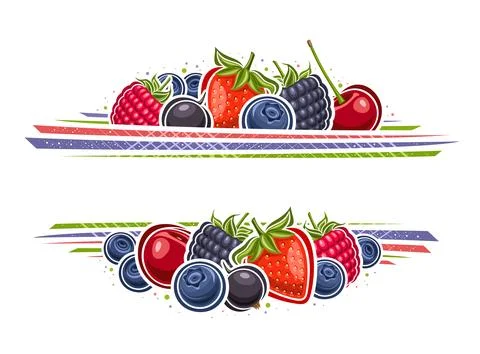 Vector border for Berries 스톡 일러스트