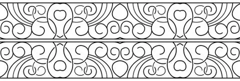 Vector border. Black seamless pattern Illustrazione stock