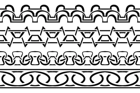 Vector border. Black seamless pattern 스톡 일러스트