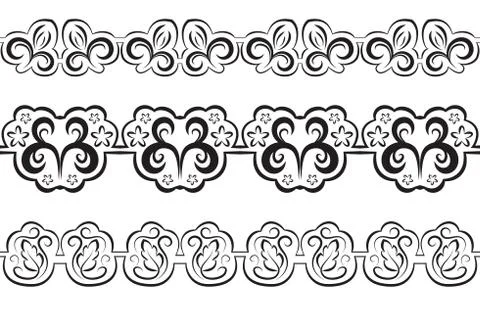 Vector border. Black seamless pattern Stock Illustration