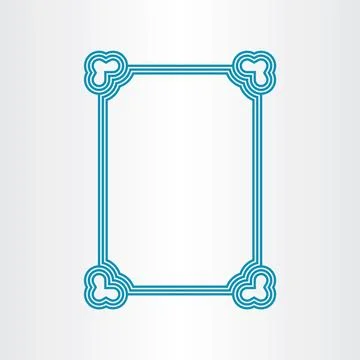 Vector border blue text frame Stock Illustration