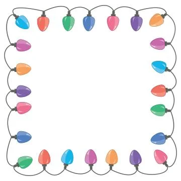 Vector border of christmas light lamps Stock Illustration