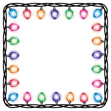 Vector border of christmas light lamps Stock Illustration