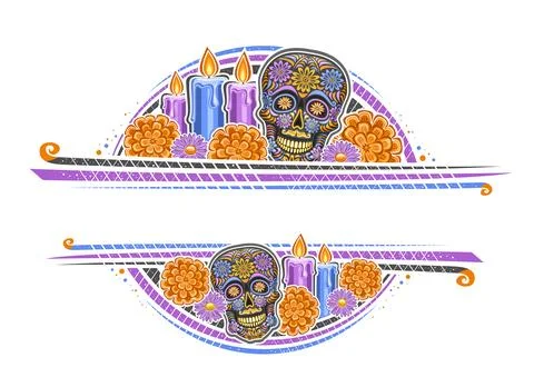 Vector border for Day of the Dead Stock Illustration