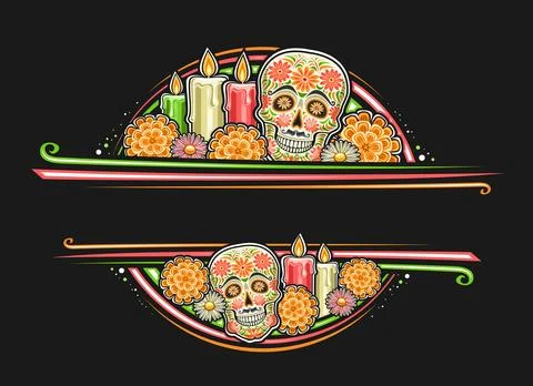 Vector border for Day of the Dead Illustrazione stock