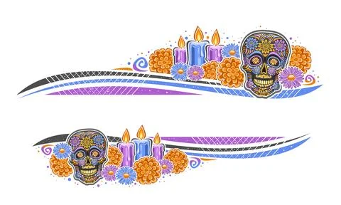 Vector border for Day of the Dead Stock Illustration
