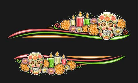 Vector border for Day of the Dead Stock Illustration