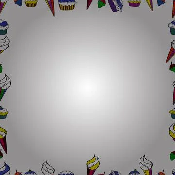 Vector. Border design is pattern in doodles art style. Seamless pattern. Doodles Illustrazione stock